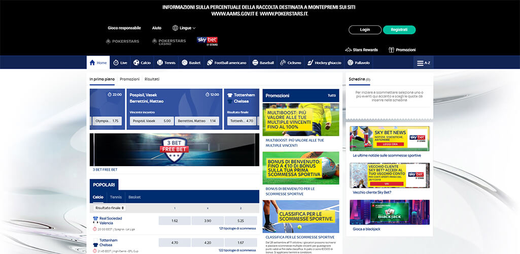 SkyBet scommesse sportive